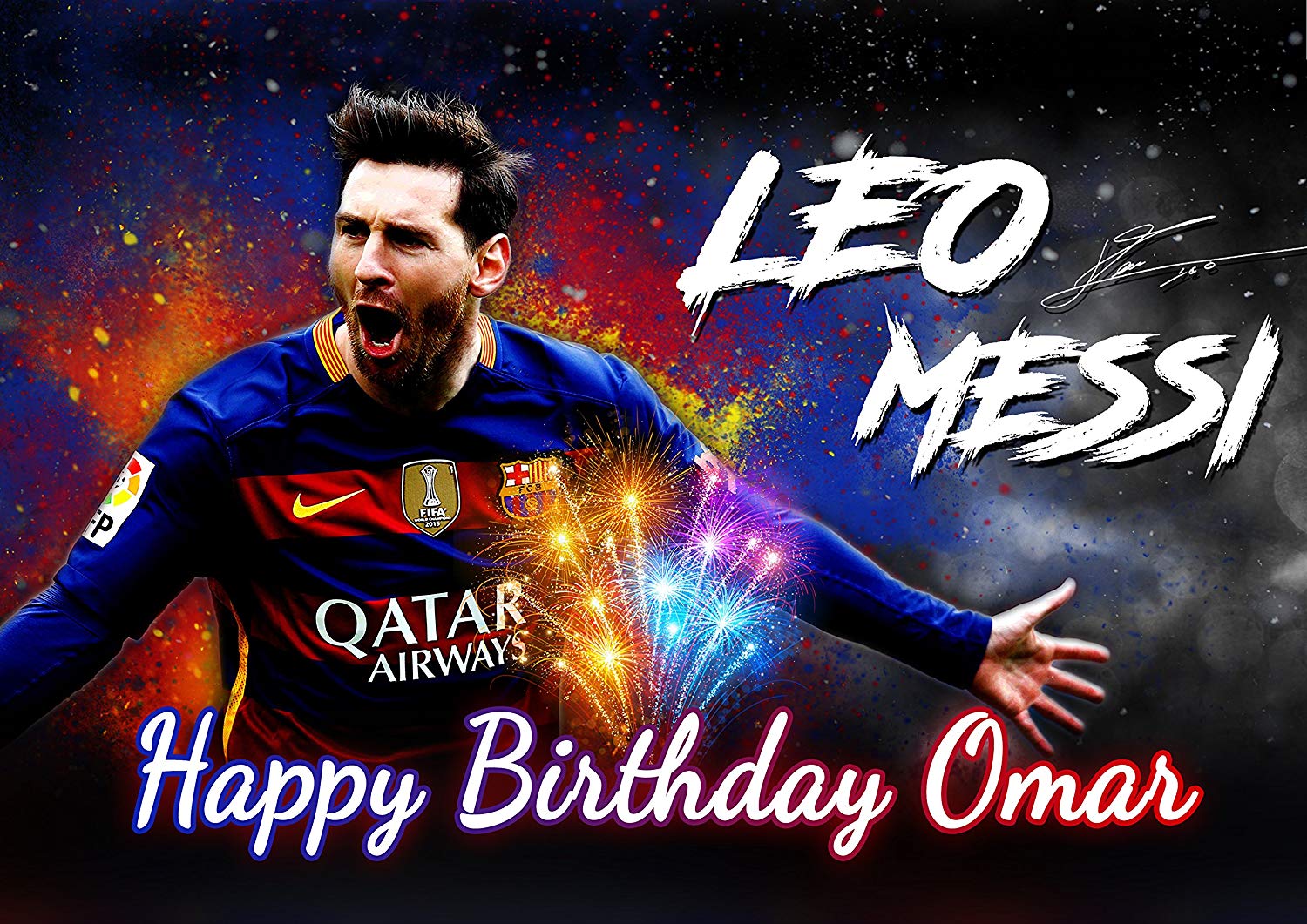 Lio Messi FC Barcelona Edible Cake Topper