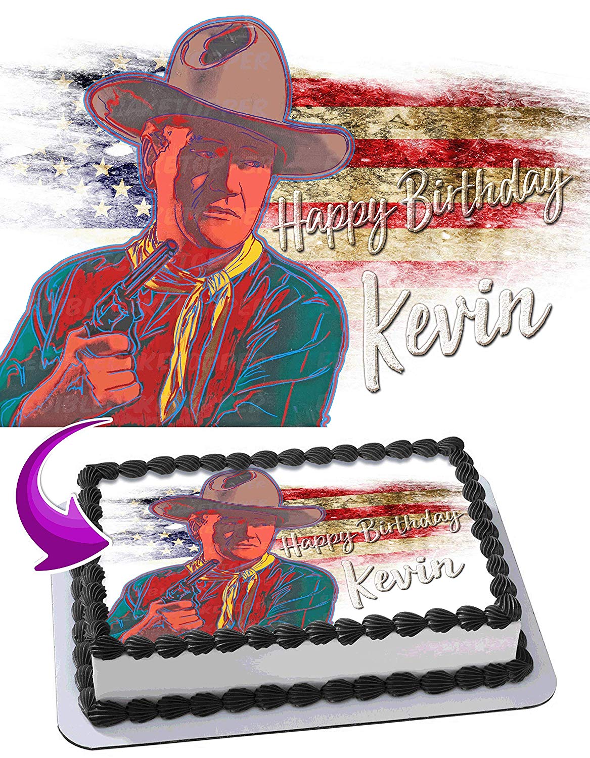 John Wayne Edible Cake Topper