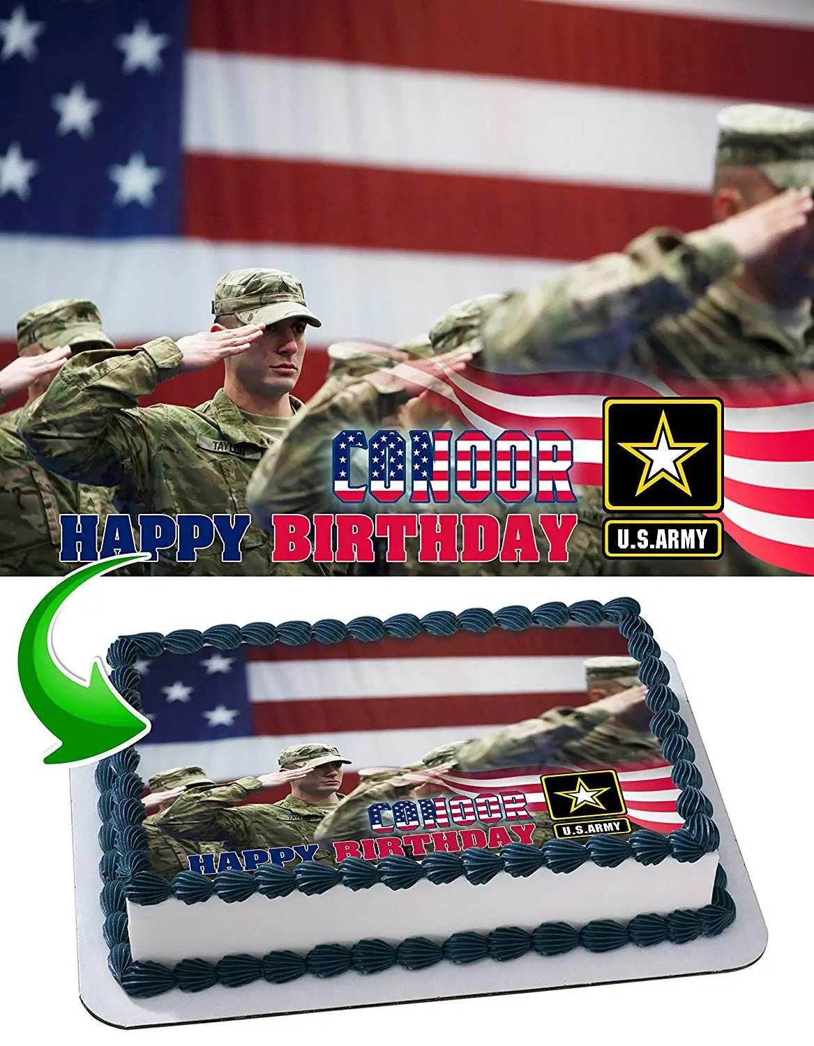 US Army Edible Cake Topper