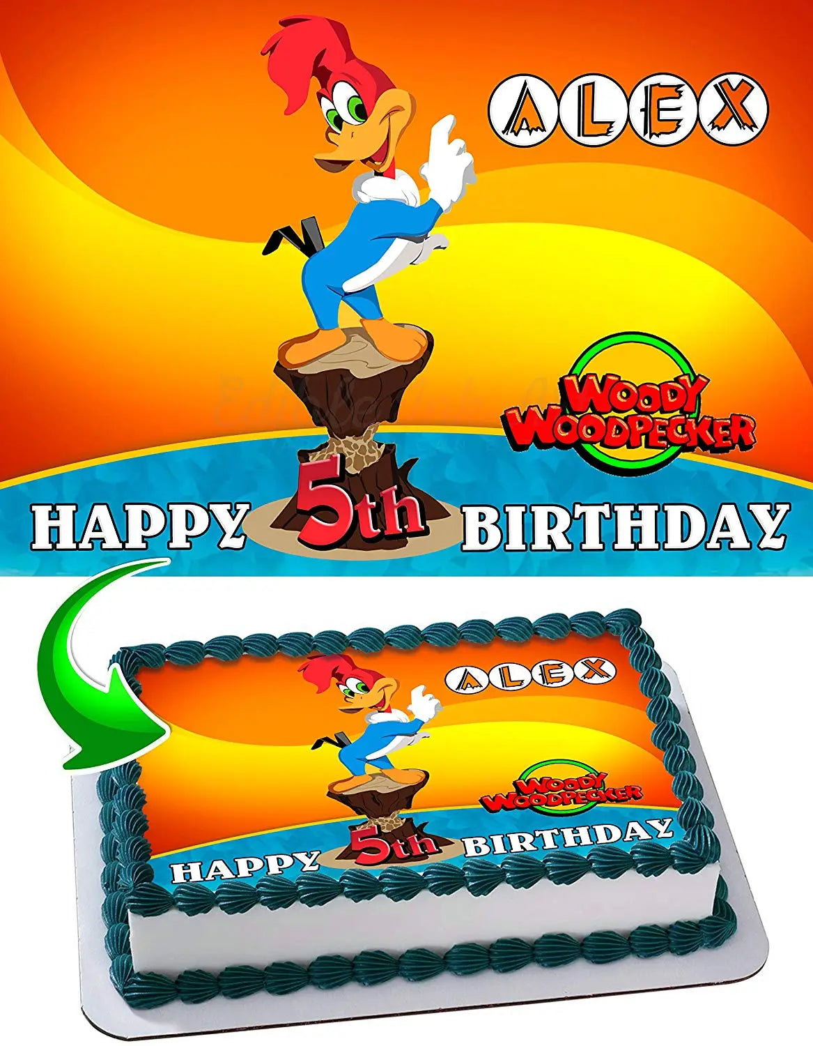 Woody Woodpecker Edible Cake Topper