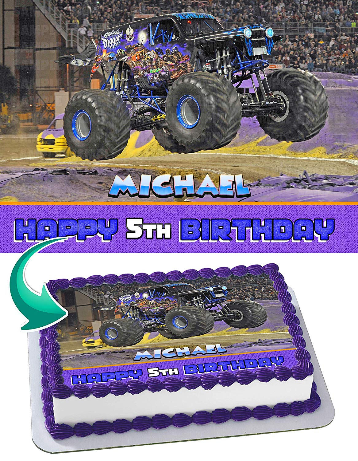 Sonuva Digger Monster Truck Edible Cake Topper