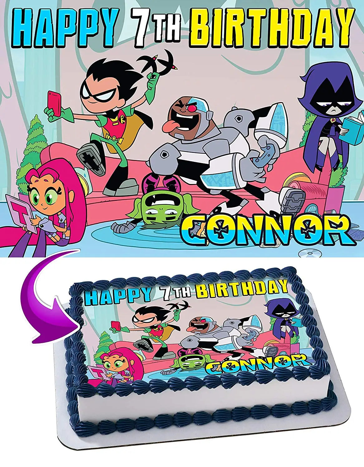 Teen Titans Go Edible Cake Topper