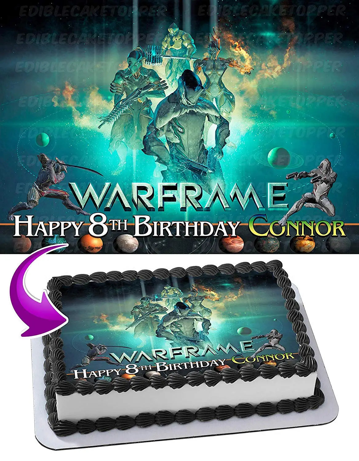 Warframe Edible Cake Topper