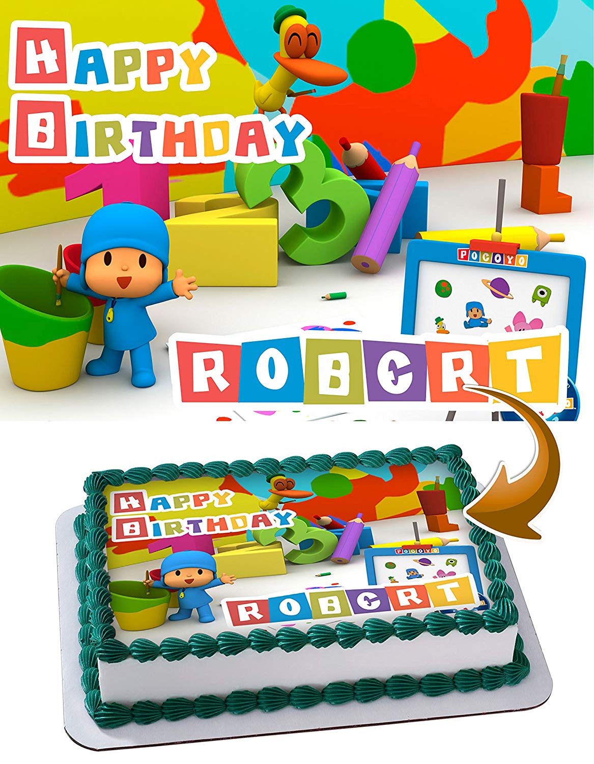 Pocoyo PCY Edible Cake Topper