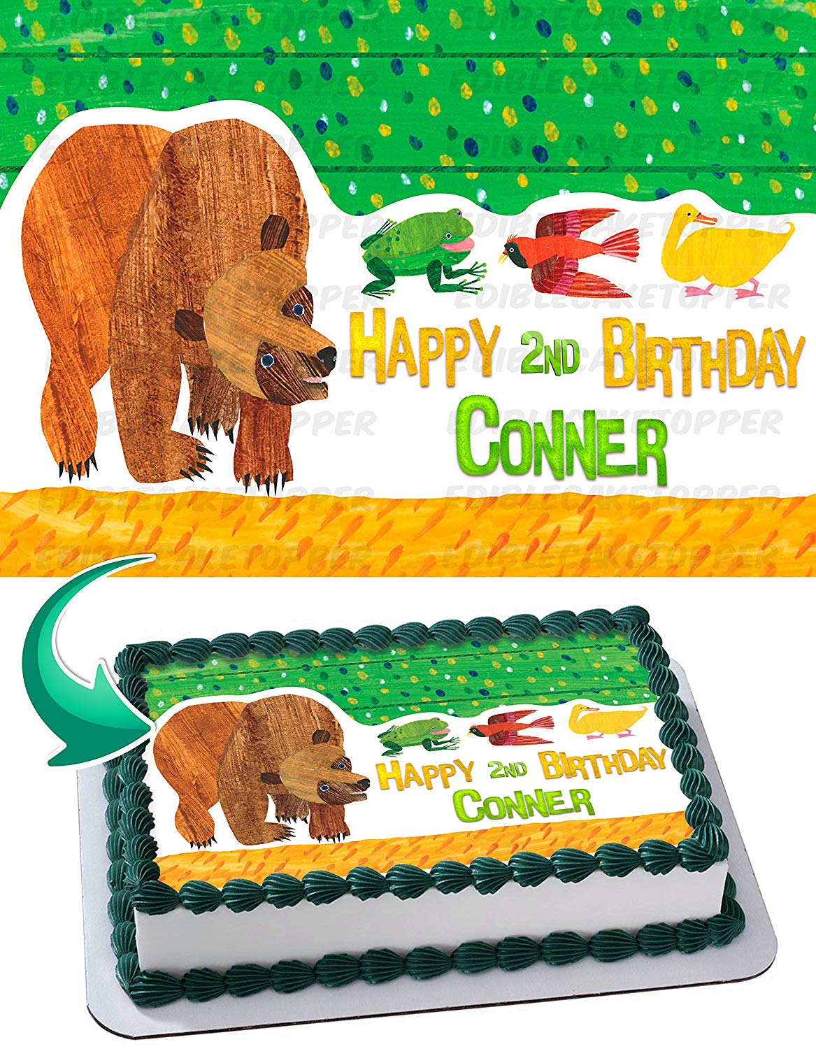 Brown Bear Edible Cake Topper