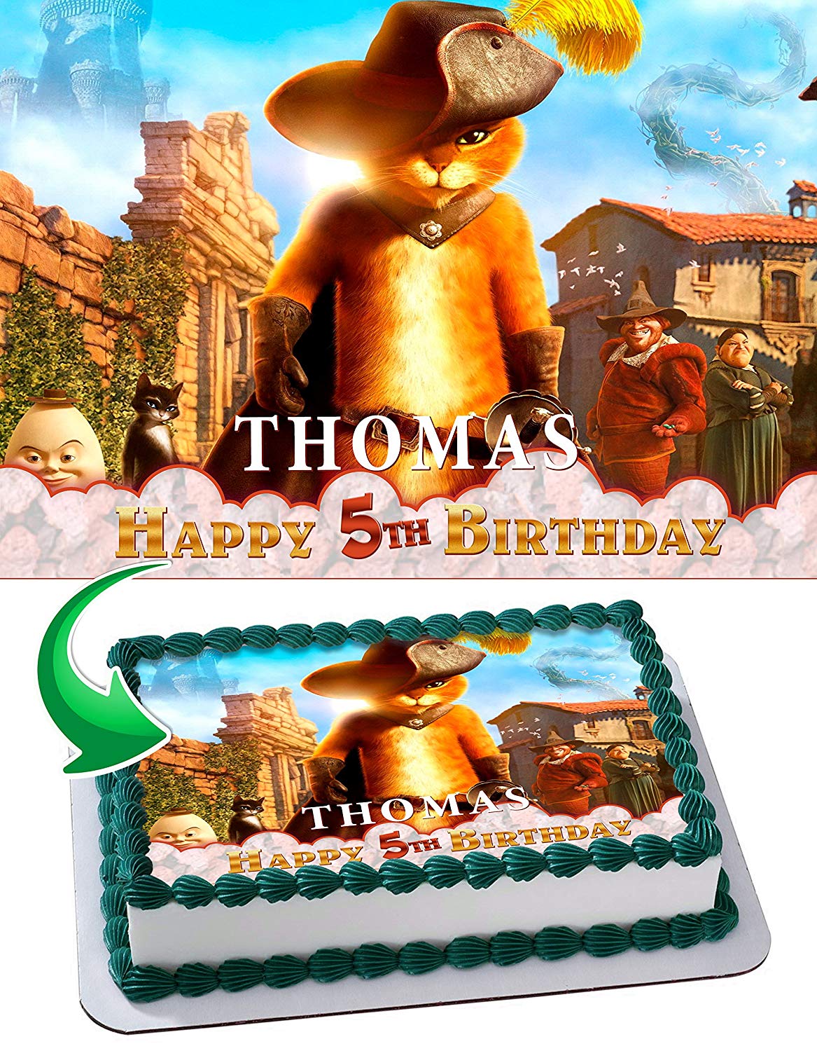 Puss in Boots Edible Cake Topper