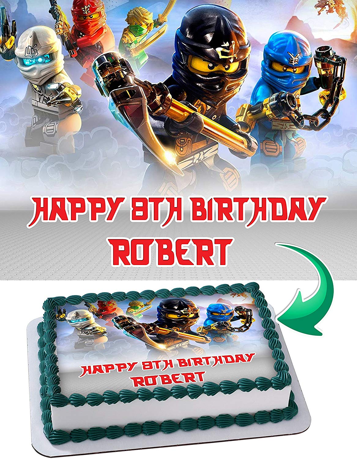 Ninjago Leghos Edible Cake Topper