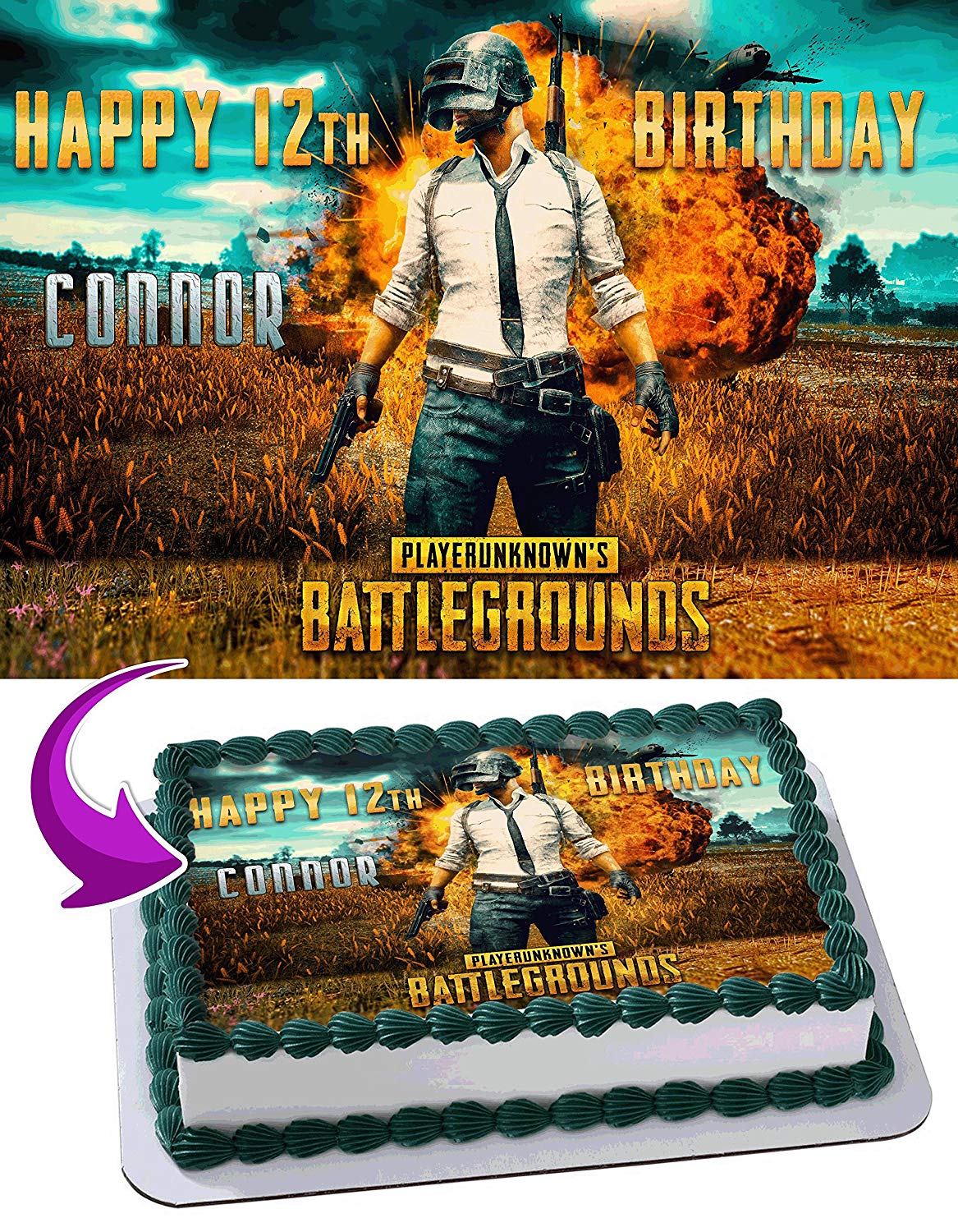 PlayerUnknowns Battlegrounds Edible Cake Topper