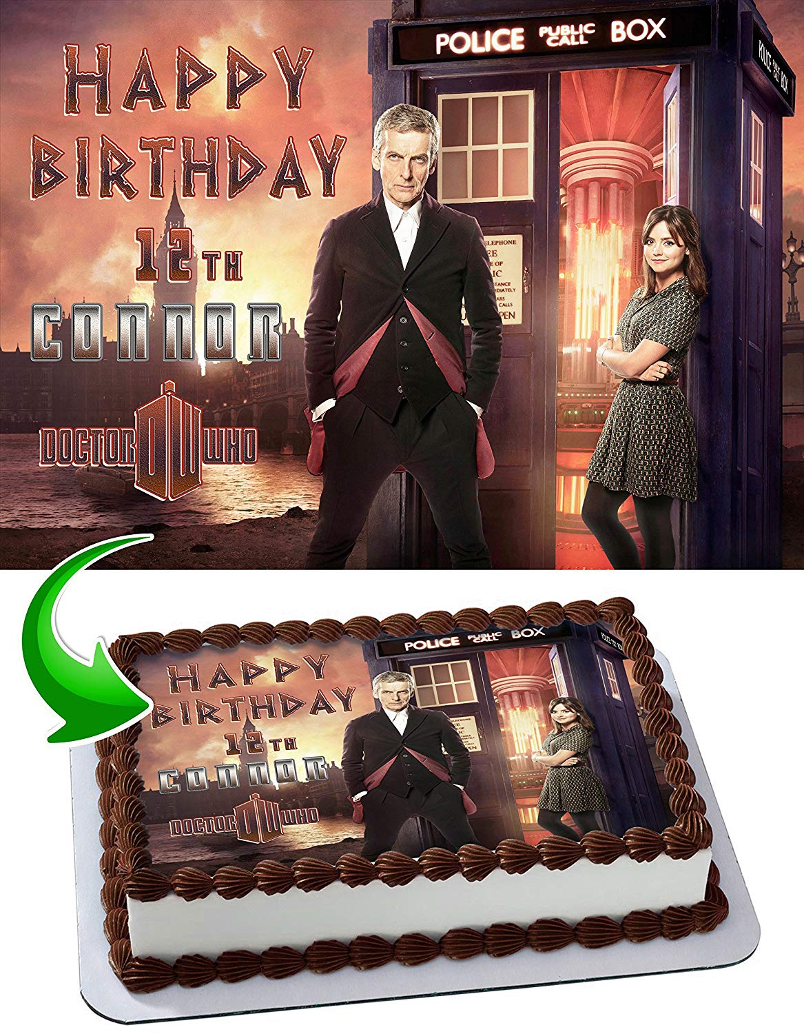 Doctor Who Tardis Edible Cake Topper