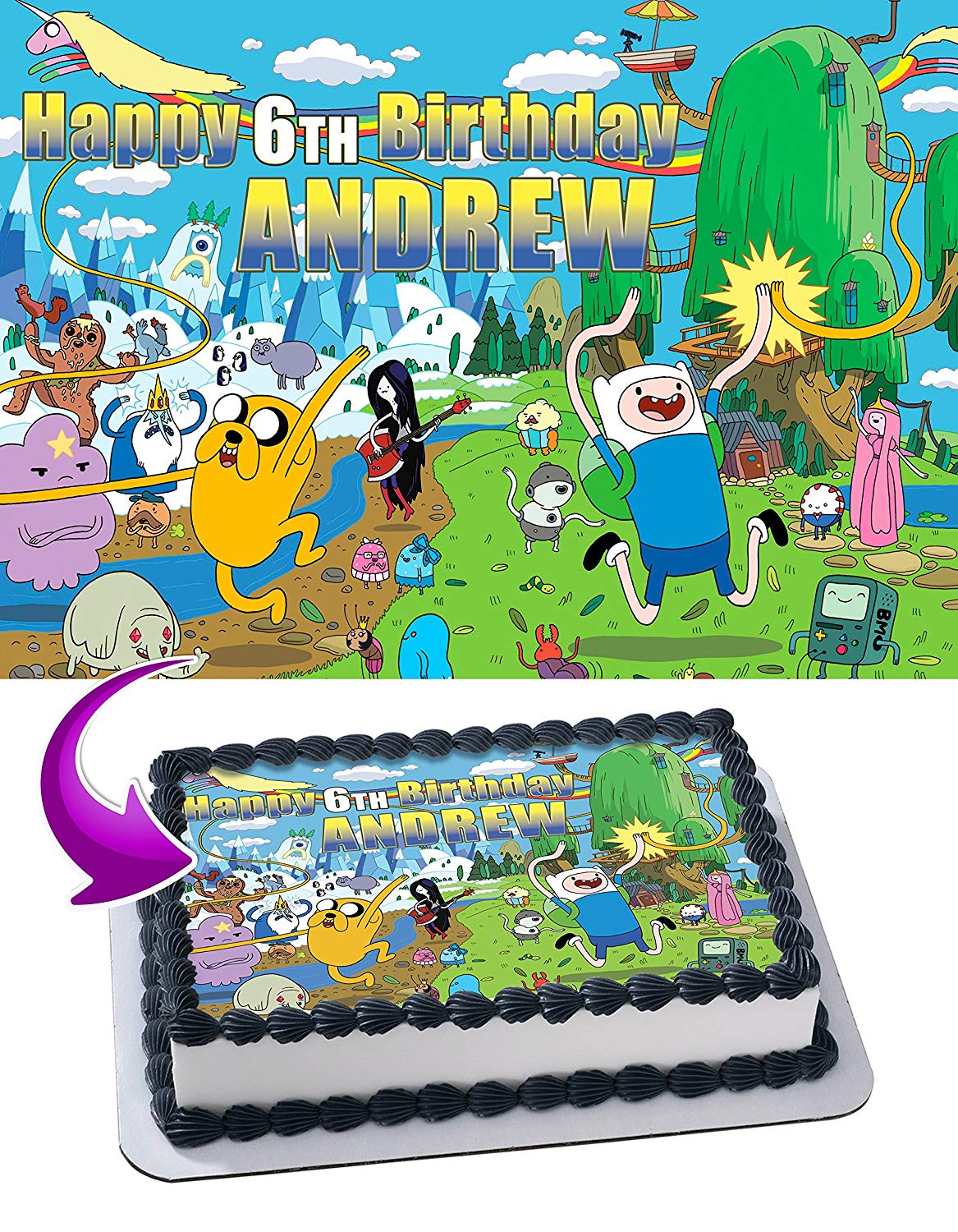 Adventure Time CAN Edible Cake Topper