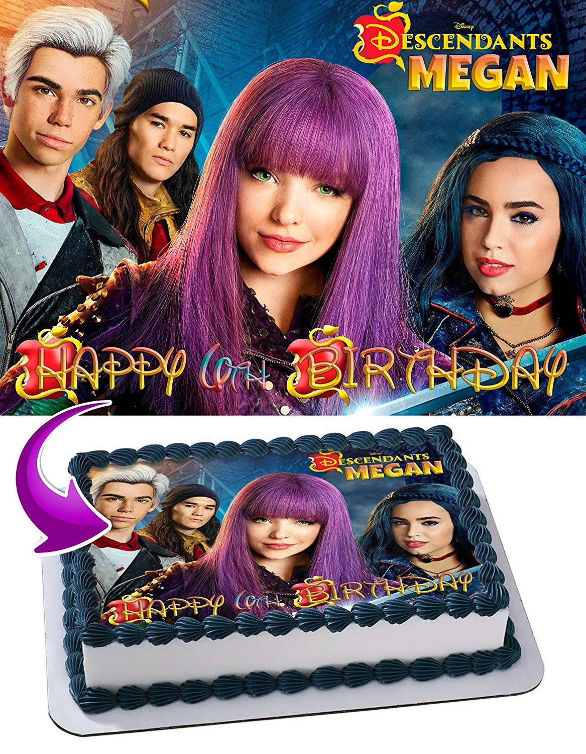 Descendants Edible Cake Topper