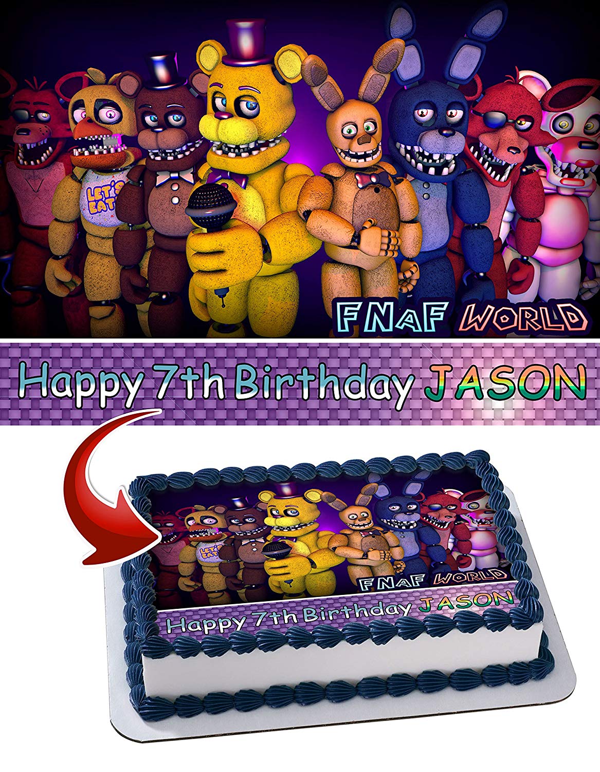 Five Nights at Freddys Edible Cake Topper