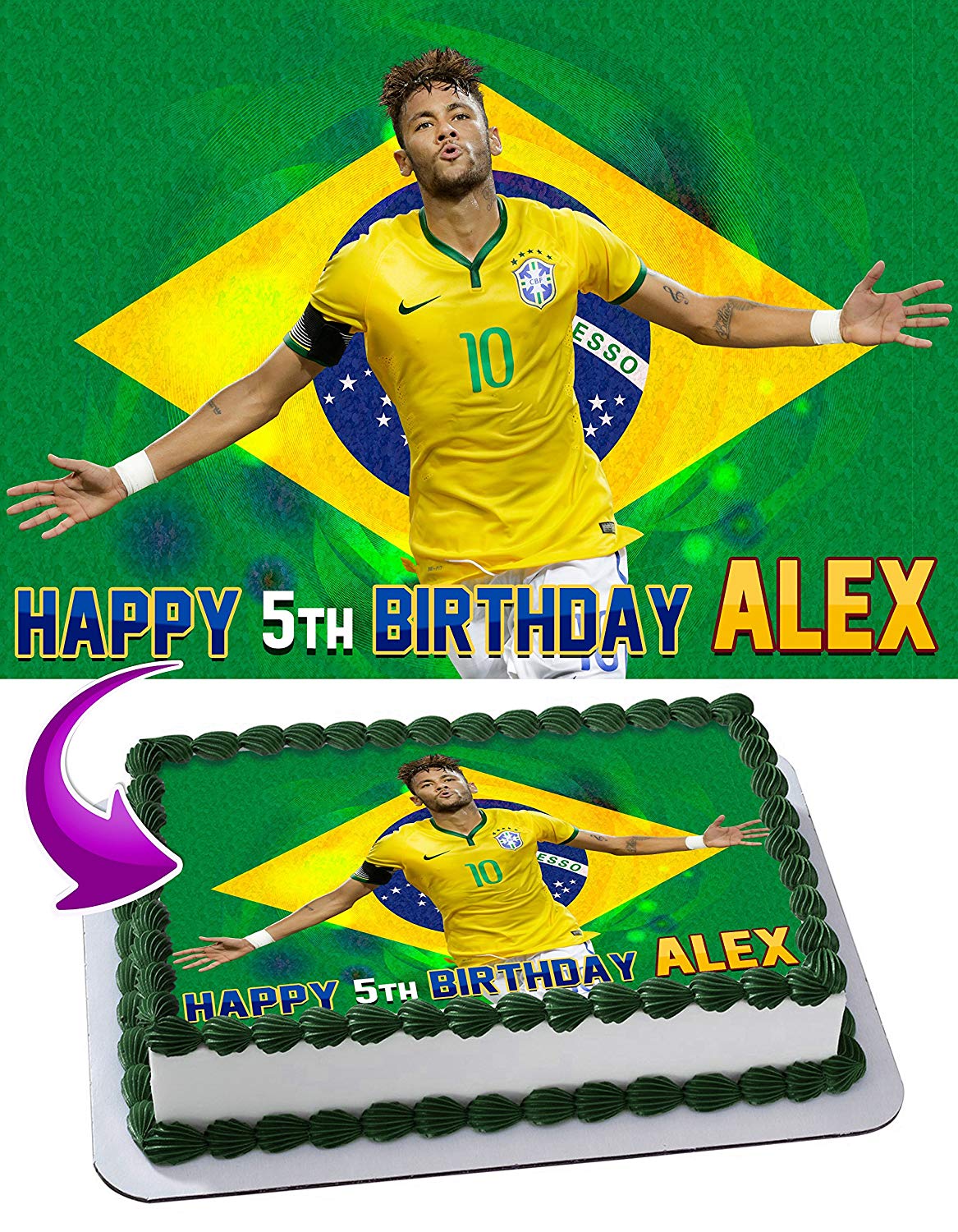 Neymar Edible Cake Topper