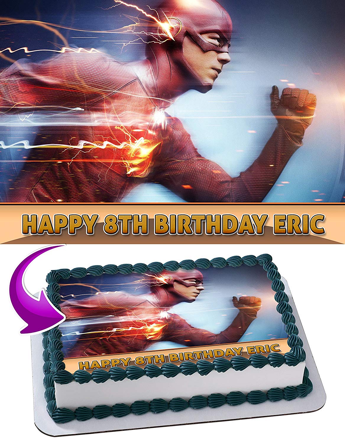Flash Barry Allen DC Comics Edible Cake Topper