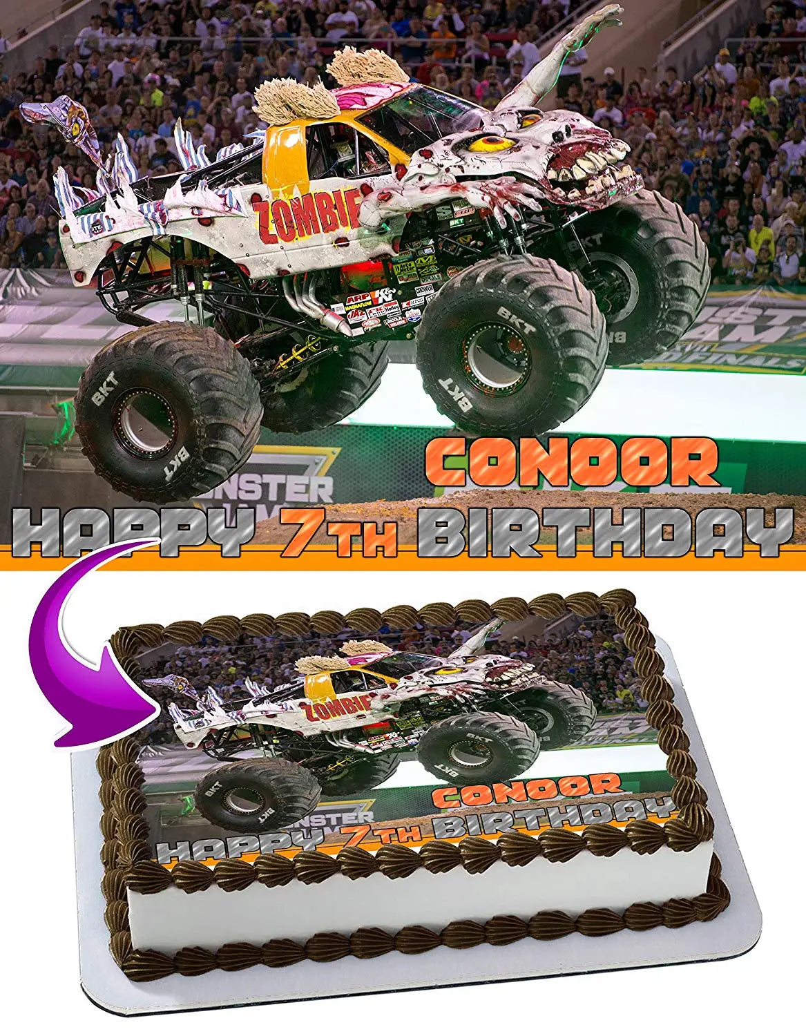 Zombie Big Truck Edible Cake Topper