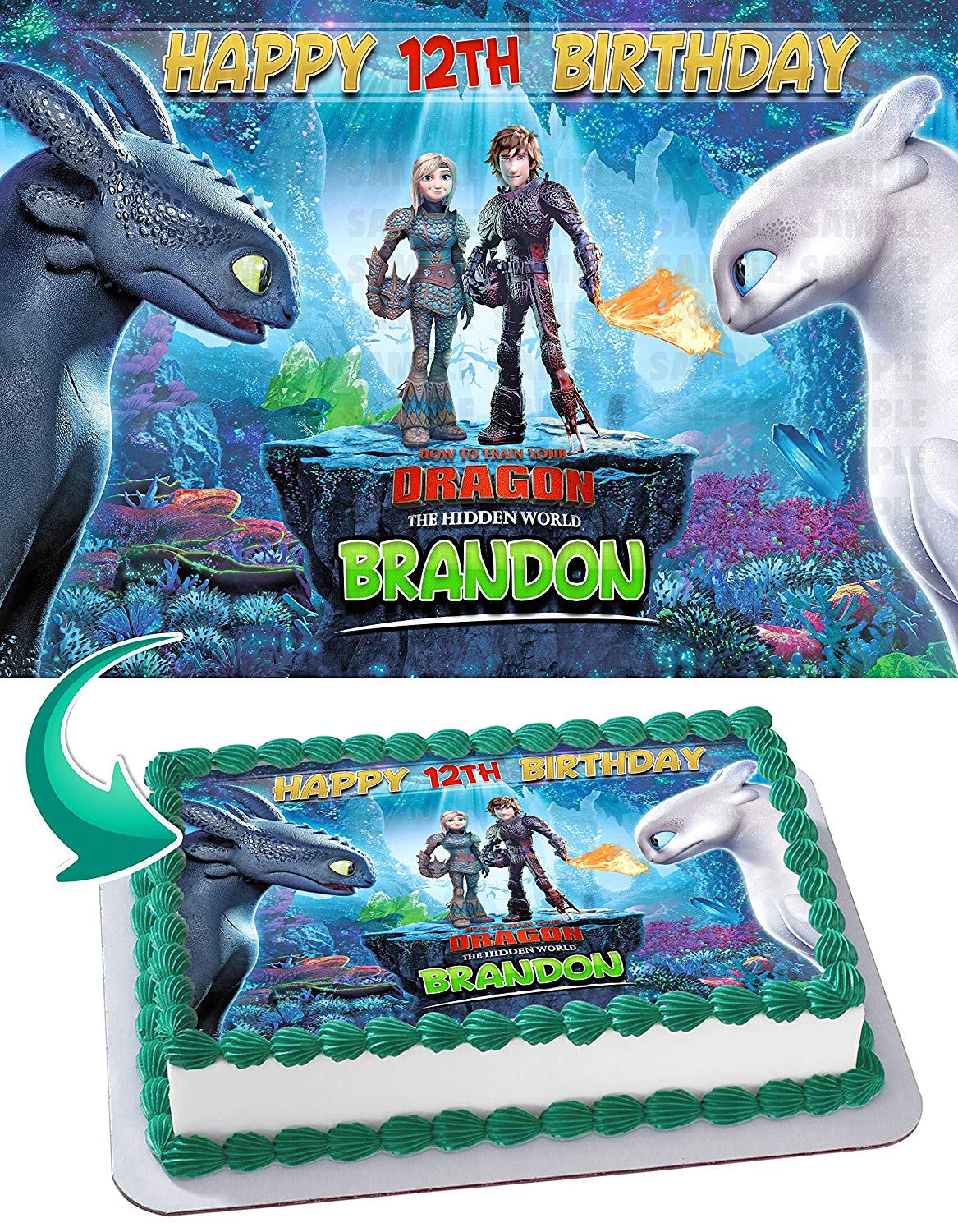 Train Dragon 3 Edible Cake Topper