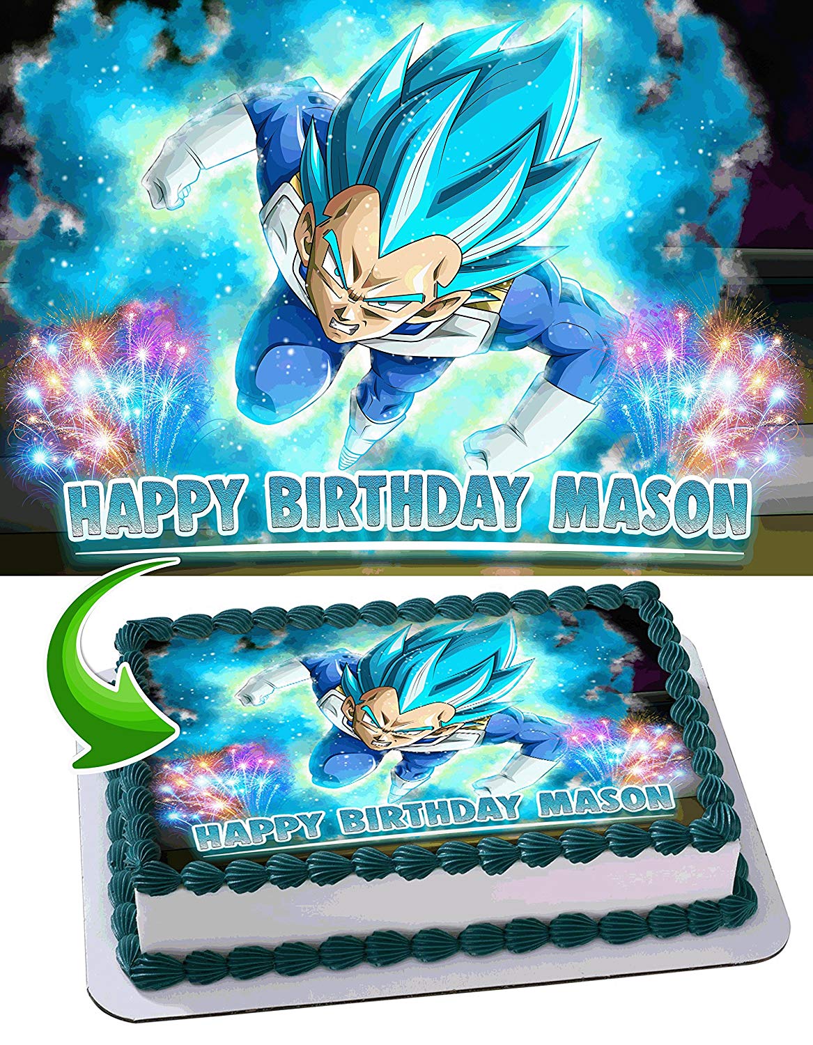 Dragon Figthers Super Vegeta Anime Dragon Figthers Z Super Saiyan Edible Cake Topper