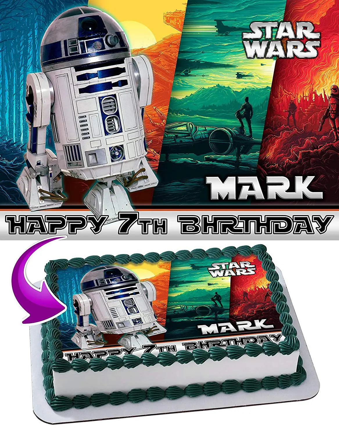 Star War R2D Edible Cake Topper