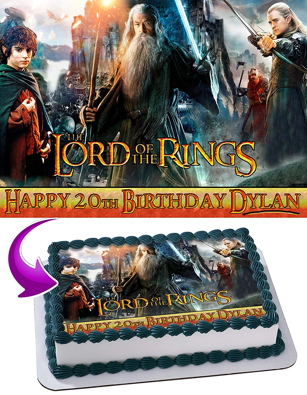 Lord of the Rings Edible Cake Topper