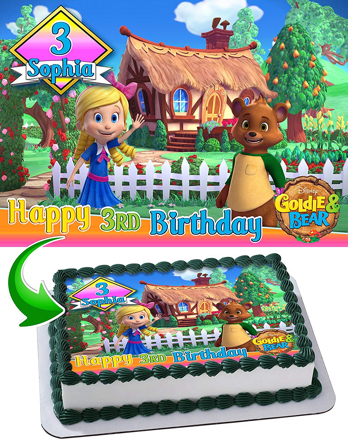 Goldie and Bear Edible Cake Topper