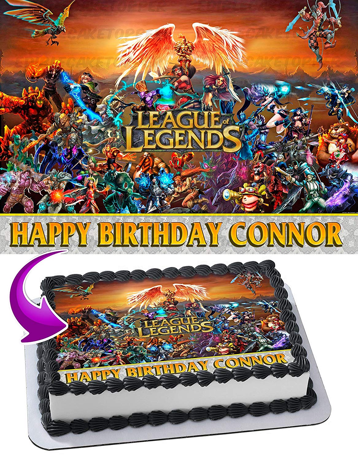 League of Legends Edible Cake Topper