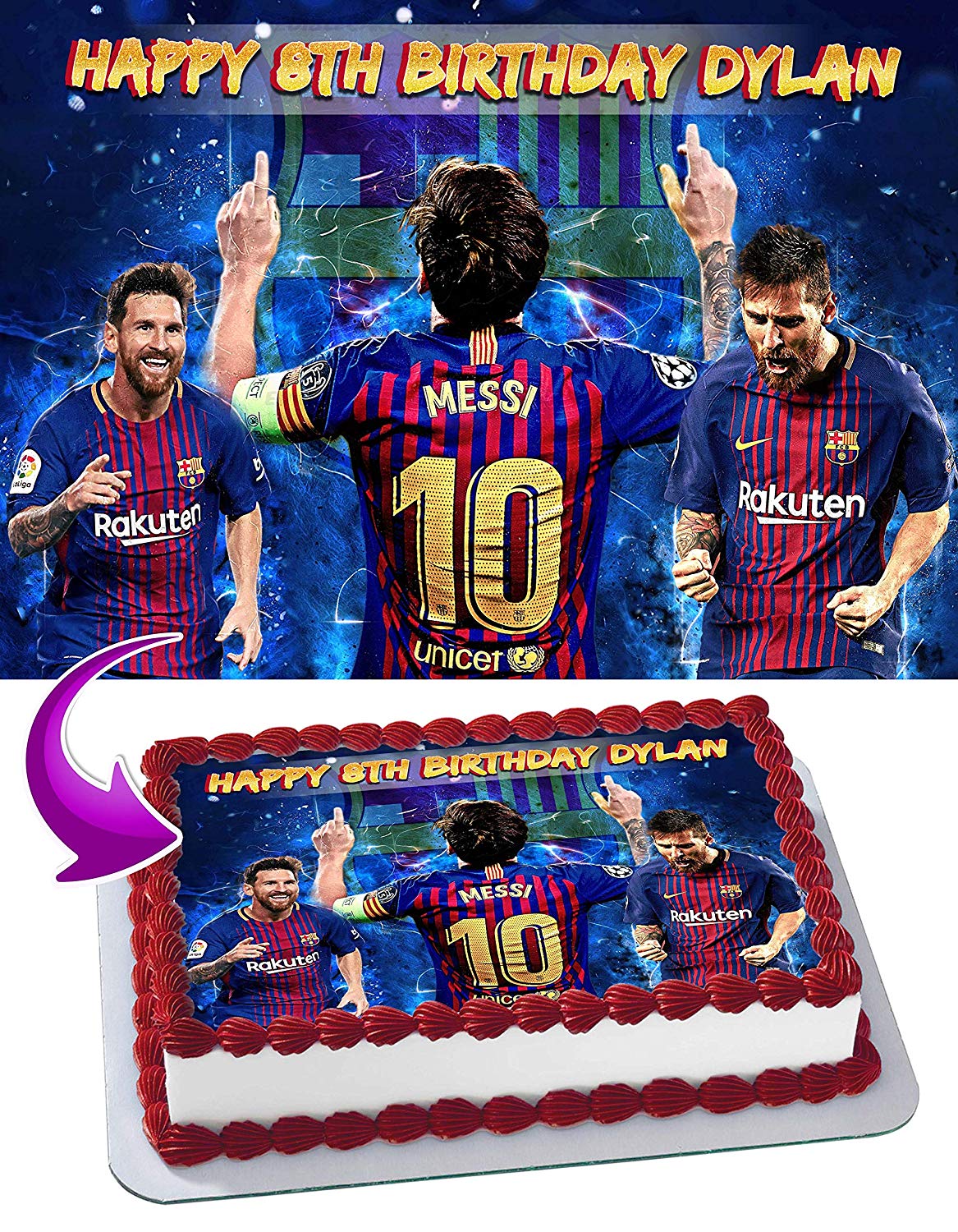 Lionel Messi 10 Edible Cake Topper