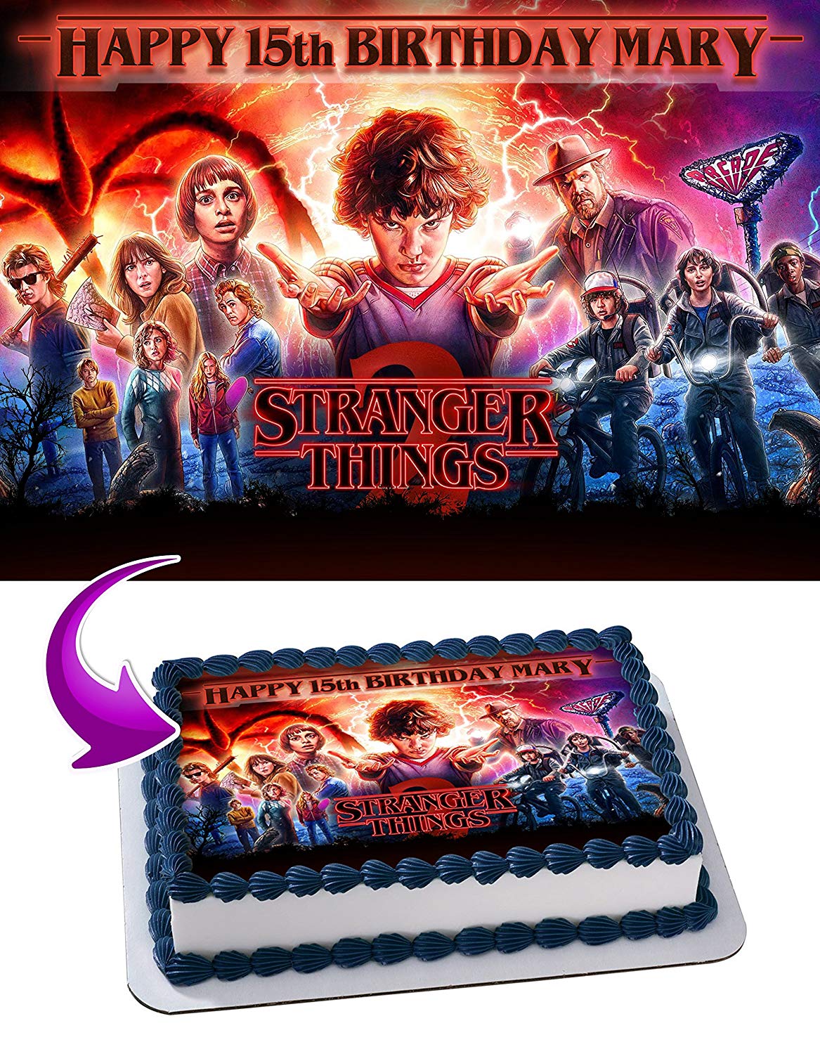Stranger Boys Girls SST Edible Cake Topper