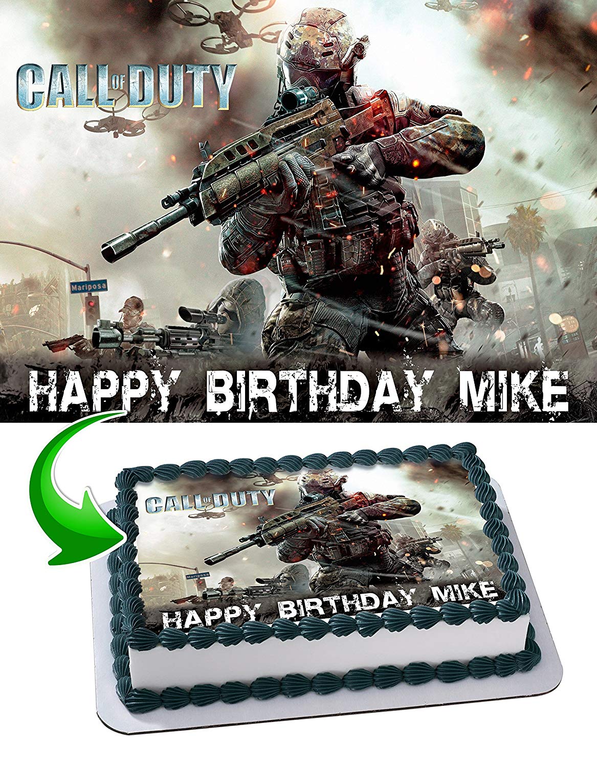 Call to War Duty Edible Cake Topper