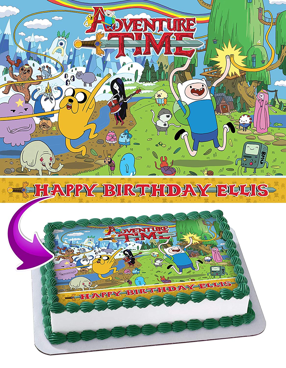 Adventure Time ATC Edible Cake Topper
