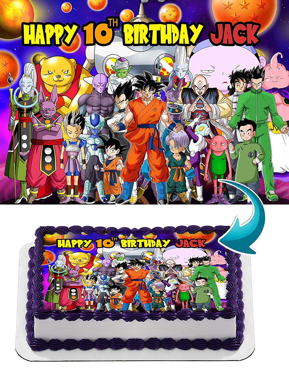 Dragon Figthers Super Goku Vegeta Gohan Anime Dragon Figthers Z Edible Cake Topper