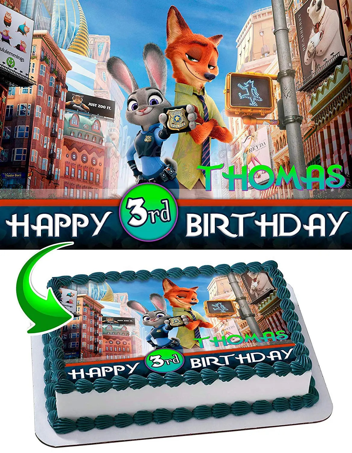 Zootopia Edible Cake Topper