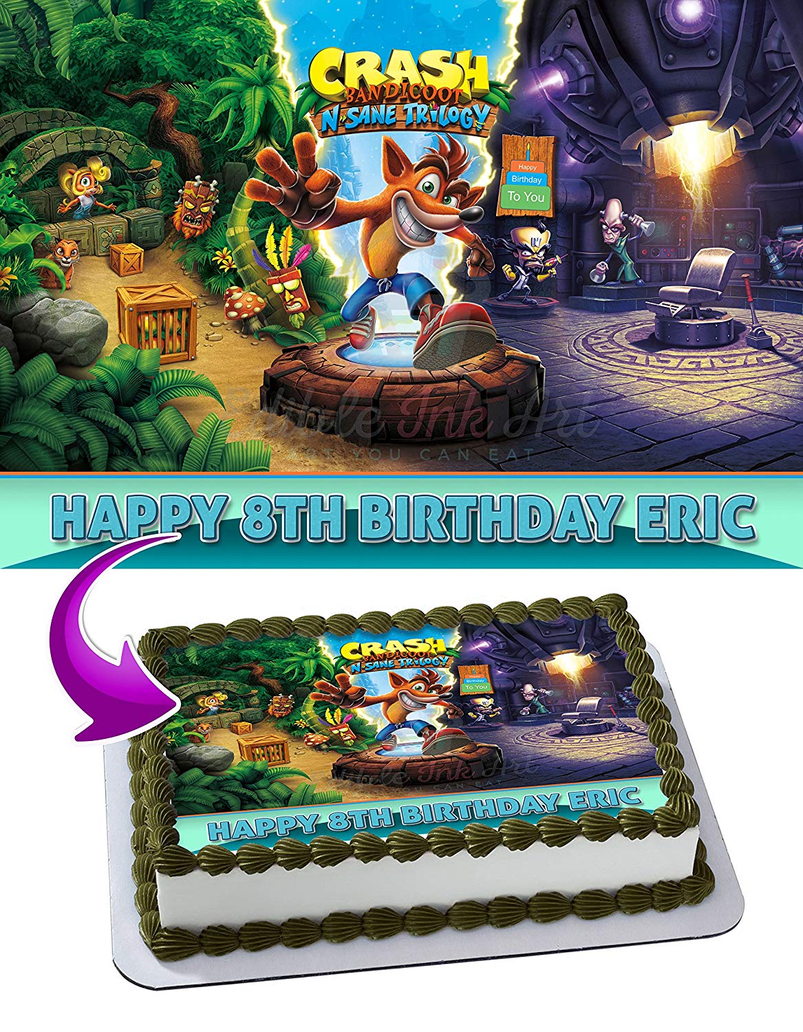 Crash Bandicoot Edible Cake Topper