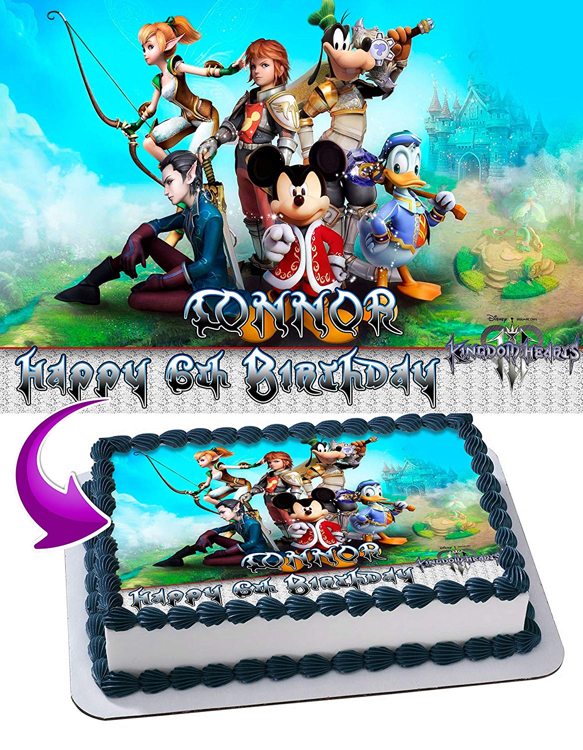 Kingdom Hearts Edible Cake Topper