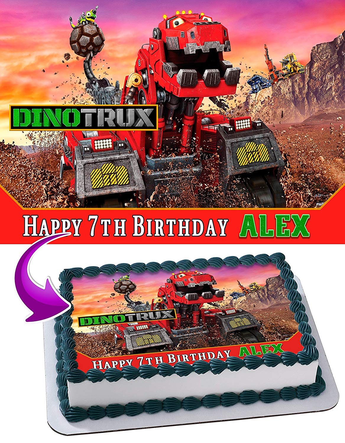 Dinotrux Edible Cake Topper