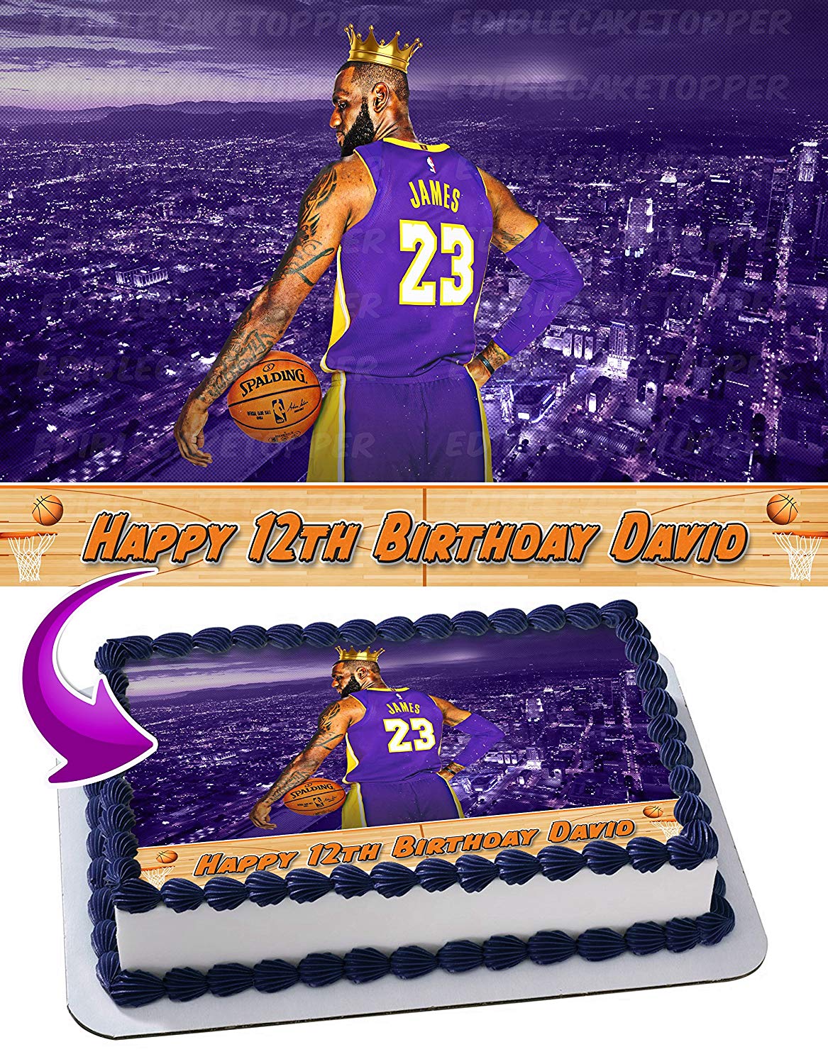 Lebron James Los angeles Lakers Edible Cake Topper