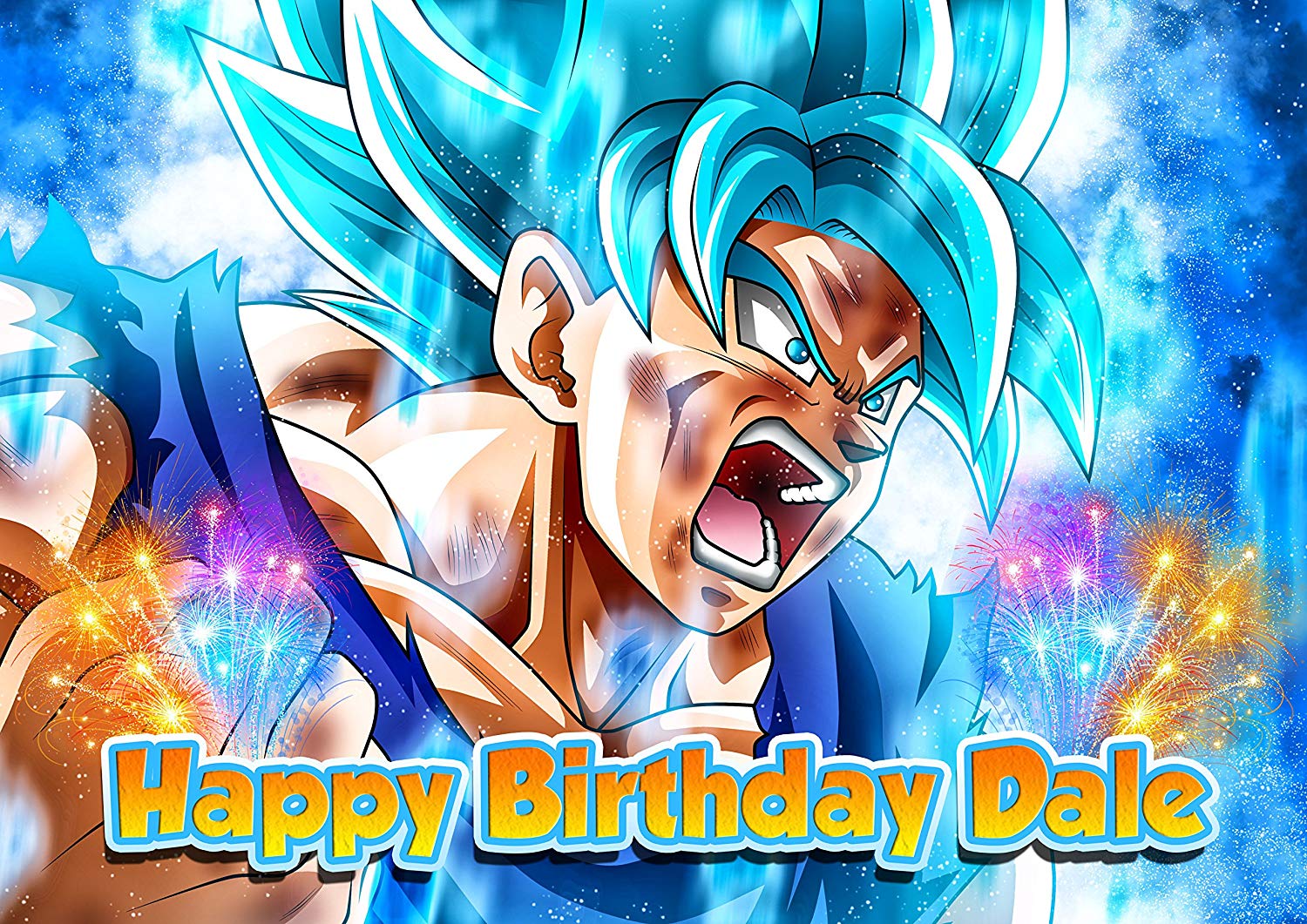 Dragon Figthers Super Son Goku Anime Dragon Figthers Z Super Saiyan Edible Cake Topper
