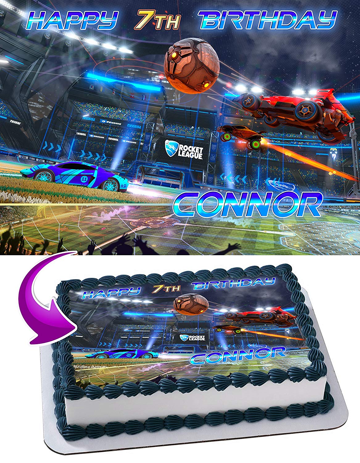 Rocket League Edible Cake Topper