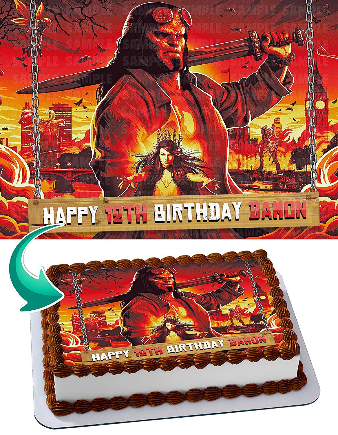 Hellboy Edible Cake Topper