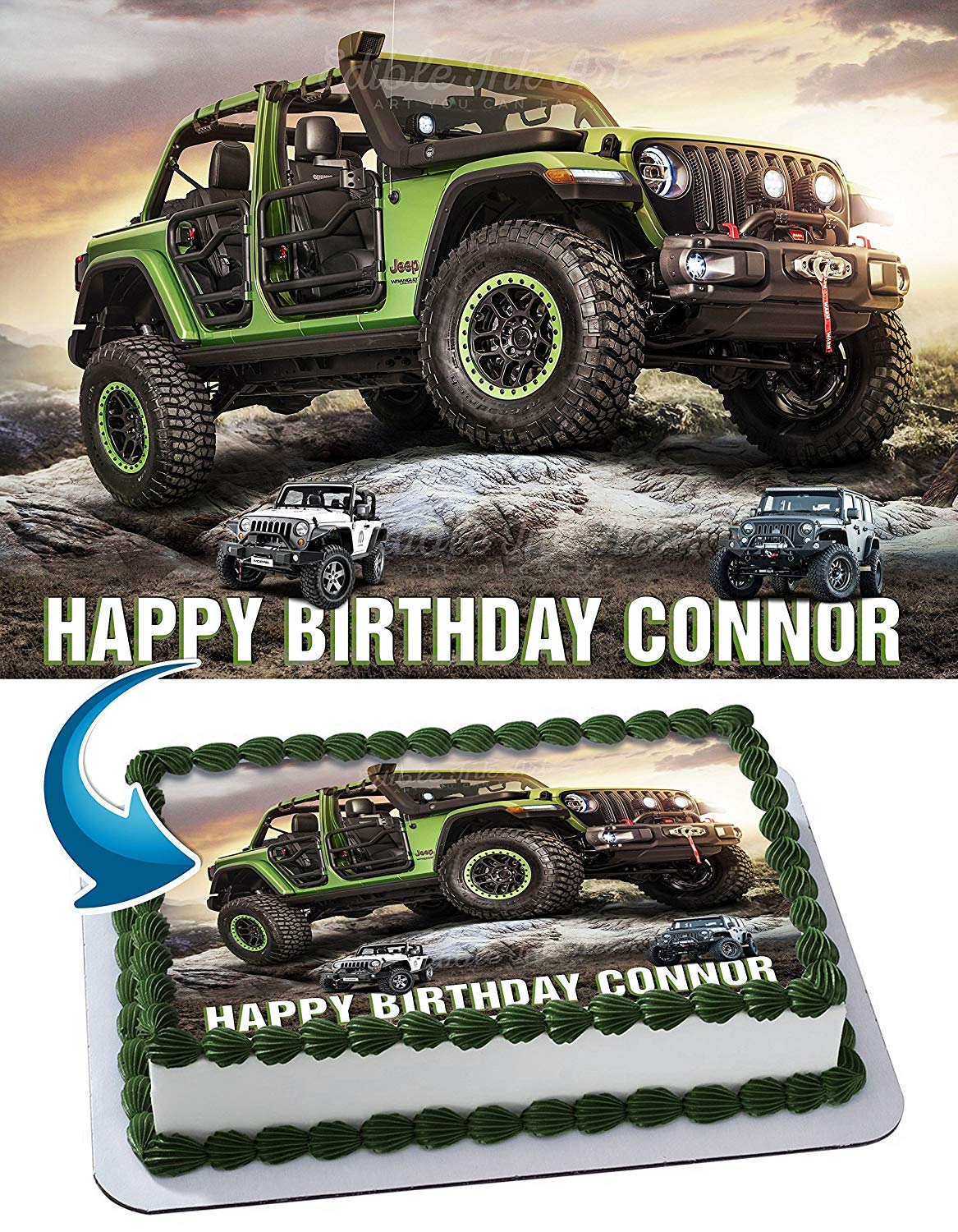 Jeep Wrangler Off Road Edible Cake Topper