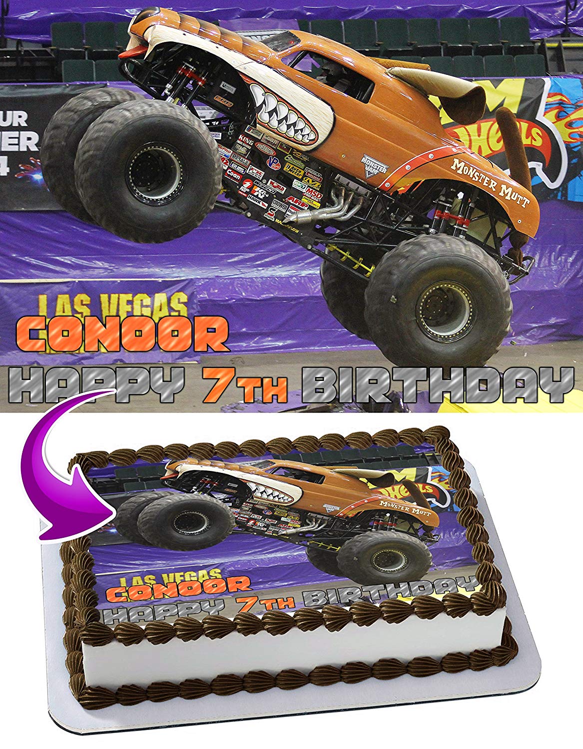 Monster Mutt Big Truck Edible Cake Topper