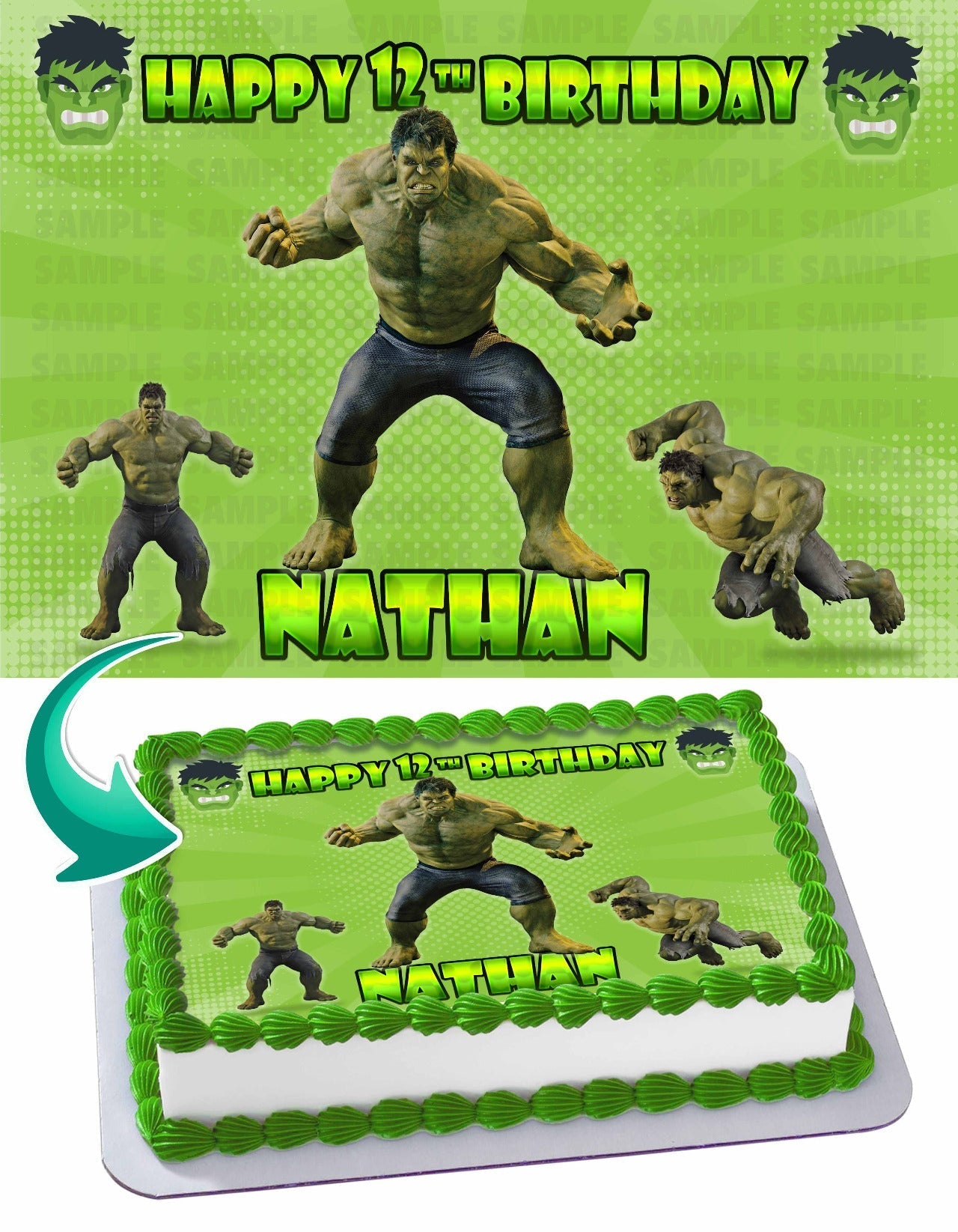 Hulk Edible Cake Topper