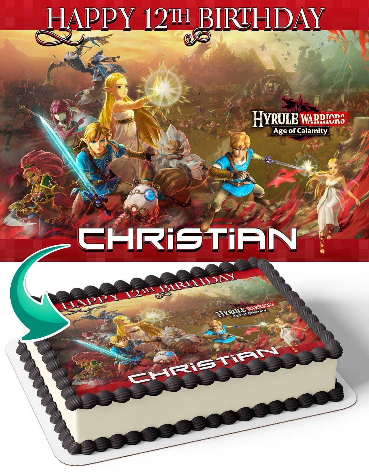 Hyrule Warriors Age of Calamity Edible Cake Topper
