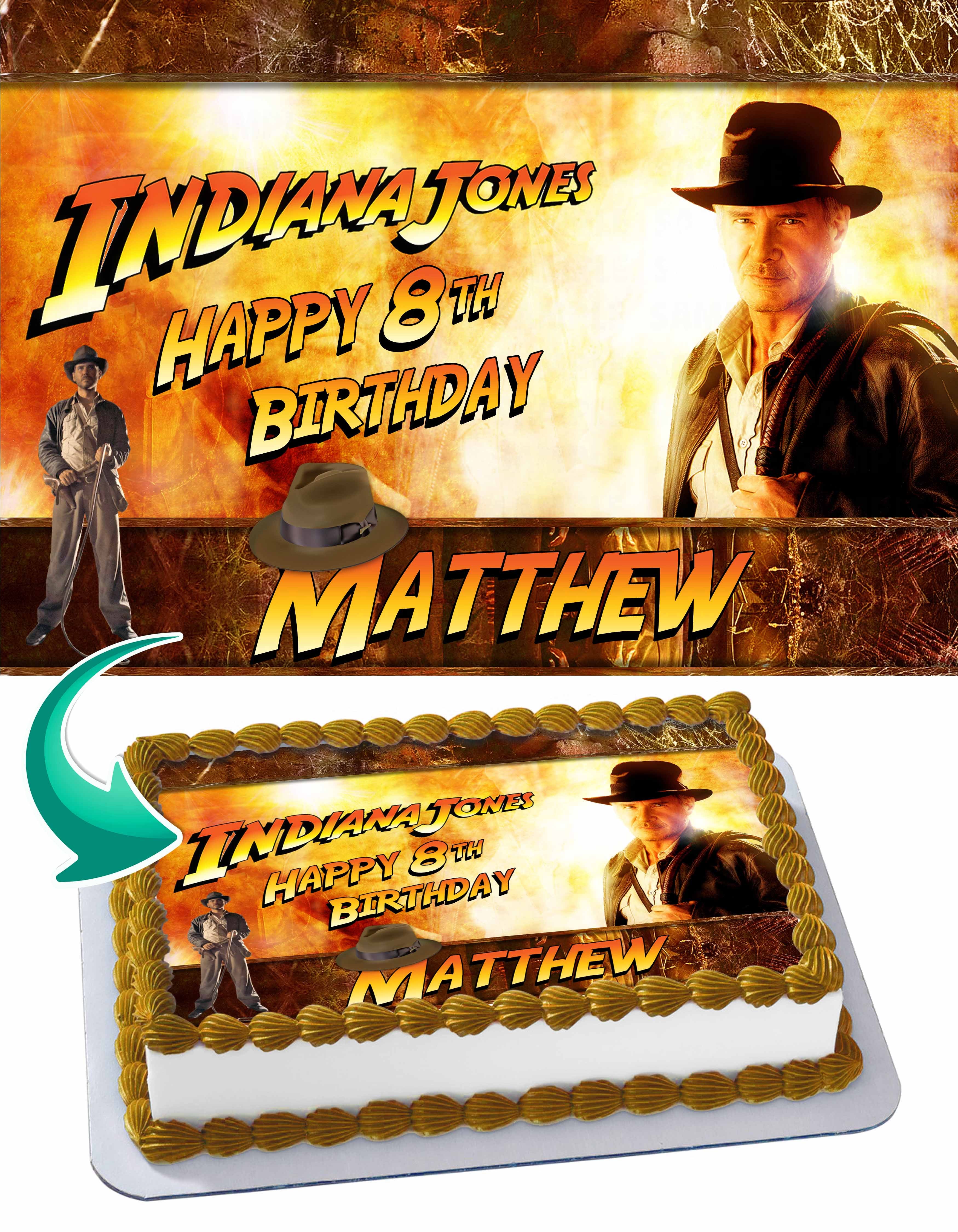 Indiana Jones Edible Cake Topper