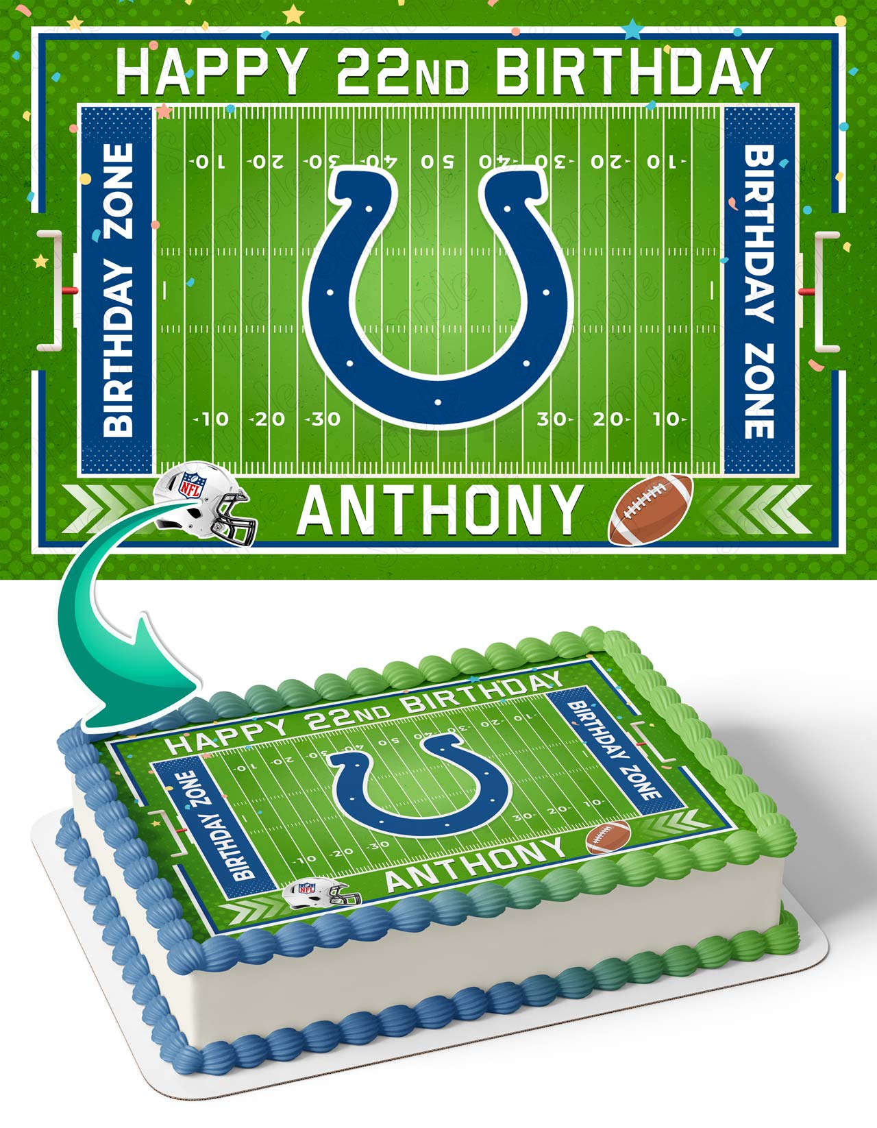 Indianapolis Colts Edible Cake Topper