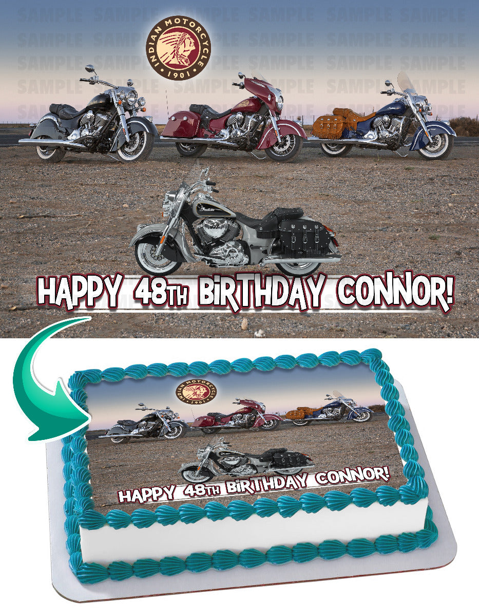 Indian Motorcycle Edible Cake Topper