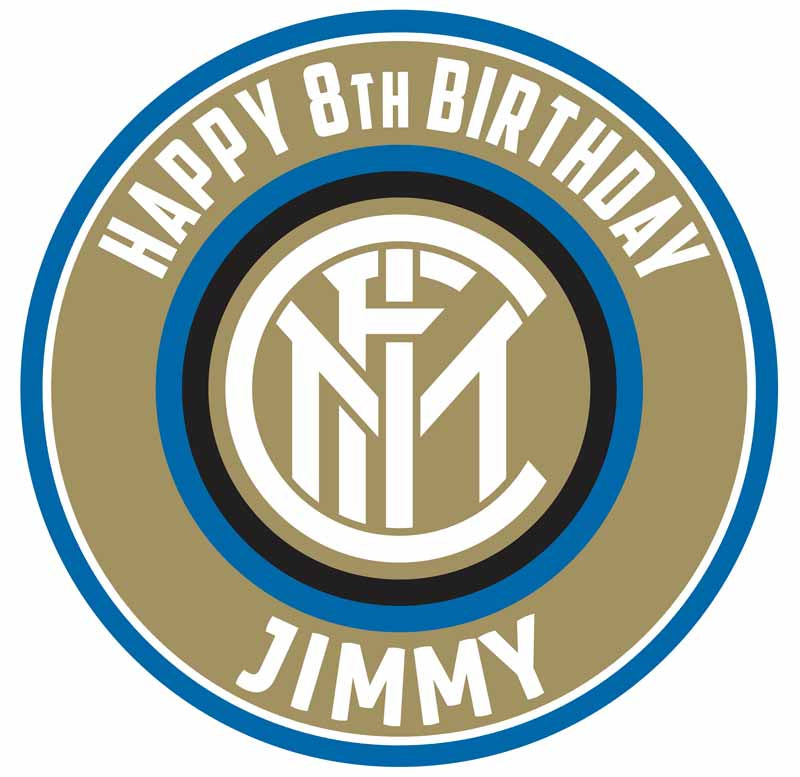 Inter Milan Round – Icing Sheet Birthday - Personalized Edible Cake Topper | Custom Icing Sheet | Birthday Cake Decoration | Photo Cake Image