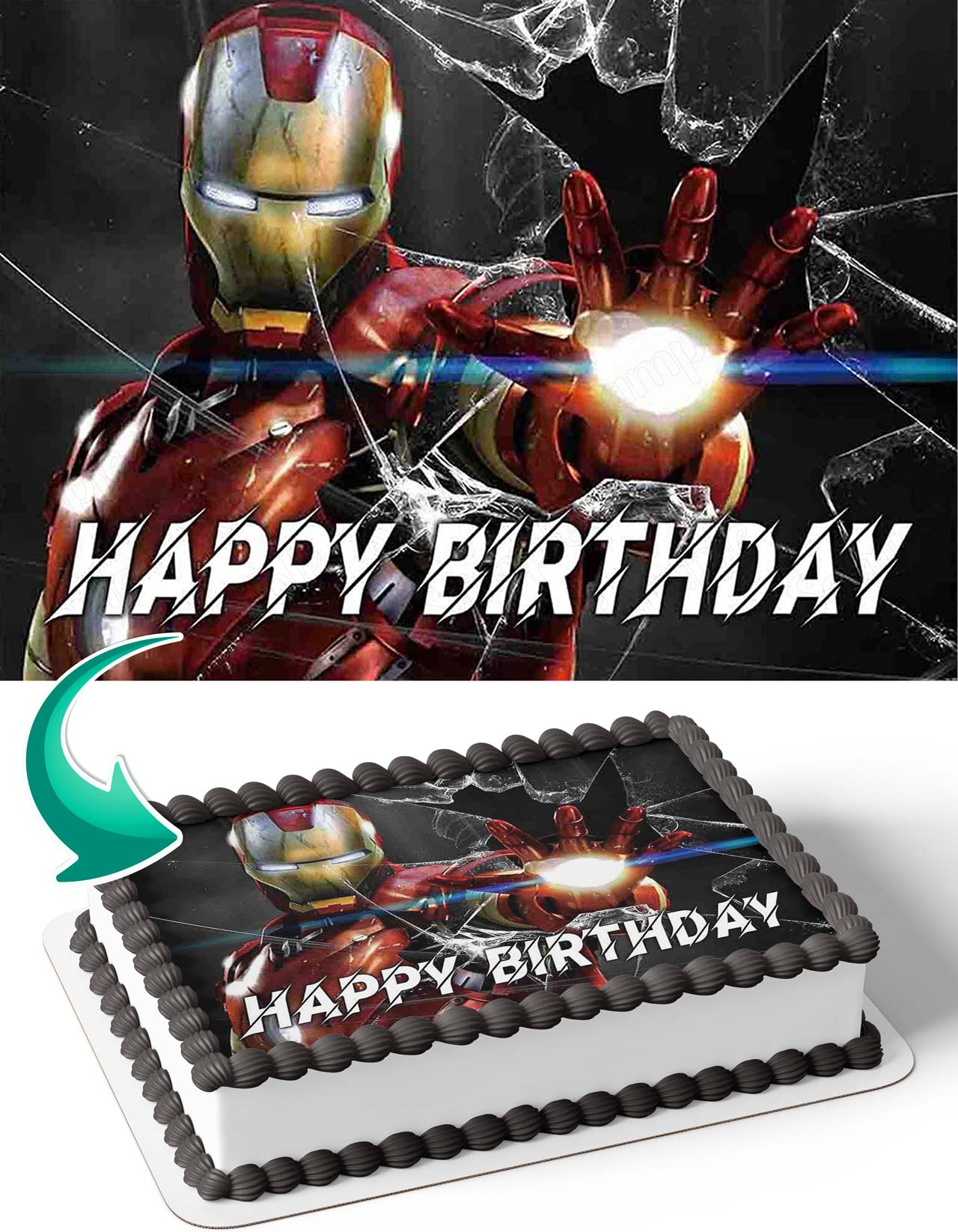 Iron Man Avenger IA Edible Cake Topper