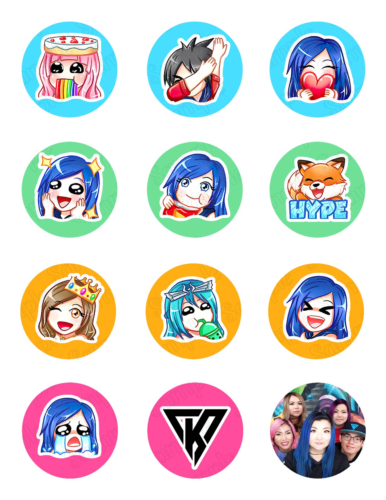 ItsFunneh Edible Cupcake Toppers – Round Icing Sheet Birthday Par - Edible Cake Topper | Icing Sheet | Birthday Cake Decoration