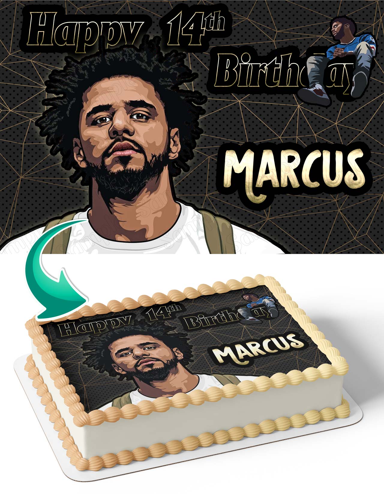 J Cole Edible Cake Topper