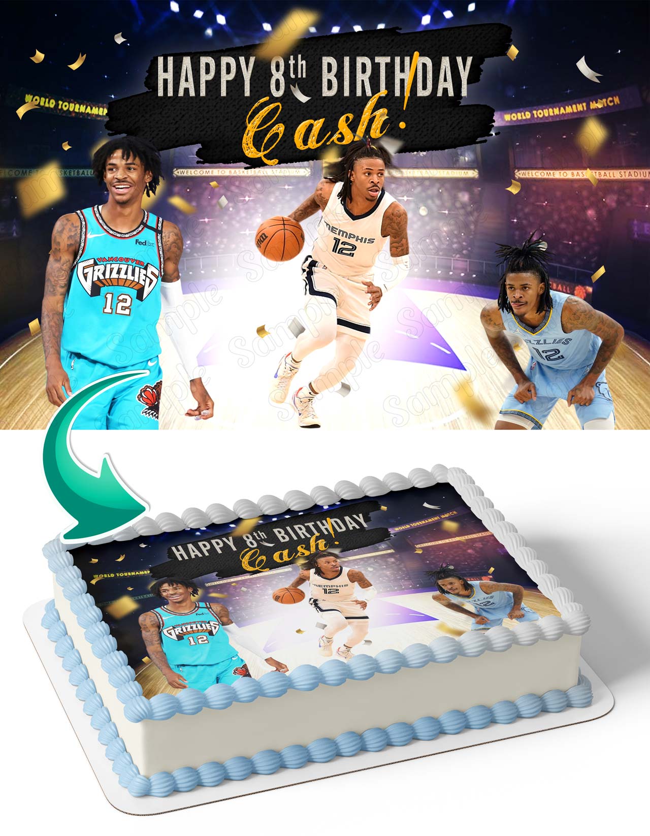Ja Morant Memphis Grizzlies Edible Cake Topper